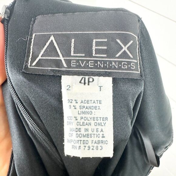 Alex Evenings 2 Piece Maxi Dress and Jacket Size 4P Black Gold Formal Glitter - Picture 7 of 8